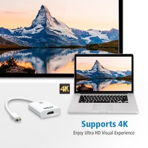 Aten Mini DisplayPort to 4K HDMI Active Adapter - HDMI/Mini DisplayPort for Notebook, Audio/Video Device, TV - 1 Pack - 1 