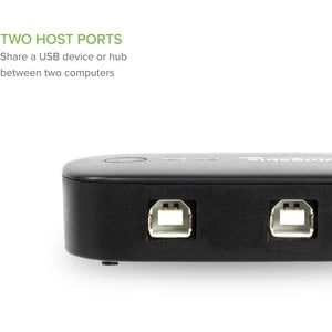 Plugable USB 2.0 Sharing Switch - USB - External - 1 USB Port(s) - 1 USB 2.0 Port(s) - PC, Mac, Linux