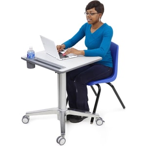 Ergotron LearnFit Student Desk - Laminated Rectangle Top - Melamine Laminate X-shaped Base - 4 Legs - Height Adjustable x 