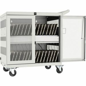 Tripp Lite by Eaton Multi-Device Charging Cart, 32 USB Ports, iPad and Android Tablets, Wall-Mount Option, White - 4 Caste