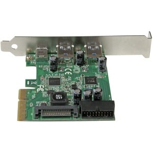 StarTech.com USB 3.1 PCIe Card - 5 Port - USB 3.1 Gen 2 (10Gbps) - 1x USB-C, 2x USB-A + 1x 2 Port IDC (5Gbps) - USB-C Card