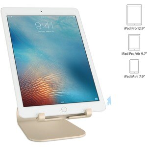 Rain Design mStand tabletplus - tablet stand - Gold - Angle-adjustable stand ensures precise viewing angle. Angle-adjustme