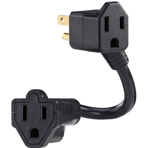 CyberPower GC201 Power Extension Cord - For Power Strip, Surge Protector, Wall Tap - 125 V AC13 A - Black - 6" Cord Length