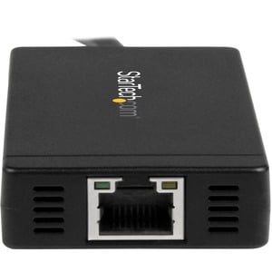 StarTech.com USB/Ethernet Combo Hub - USB Type C - External - Black - TAA Compliant - 3 Total USB Port(s) - 3 USB 3.0 Port