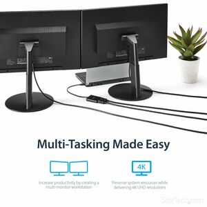 StarTech.com USB-C to Dual DisplayPort 1.2 Adapter, USB Type-C Multi-Monitor MST Hub, Dual 4K 30Hz DP Display Extender/Spl