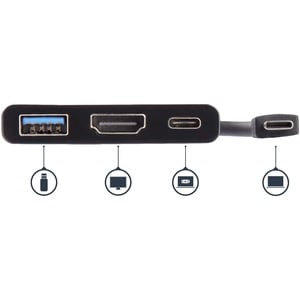 StarTech.com Adattatore Multifunzione USB-C a HDMI 4K con (PD) Power Delivery USB e porta USB-A - HDMI