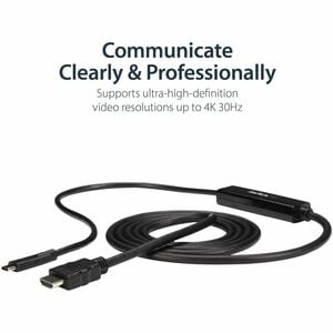 StarTech.com USB C to HDMI Cable - 3 ft / 1m - USB-C to HDMI 4K 60Hz - USB Type C to HDMI - Computer Monitor Cable - Elimi