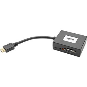 Tripp Lite 2-Port HDMI to VGA + Audio Adapter / Splitter, 1920 x 1080 (1080p), TAA - 1920 x 1200 - Audio Line In - Audio L