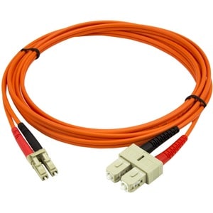 StarTech.com 50FIBLCSC2. Kabellänge: 2 m, Fibre optic type: OM2, Anschluss 1: LC, Anschluss 2: SC, Lochdurchmesser: 50 µm,