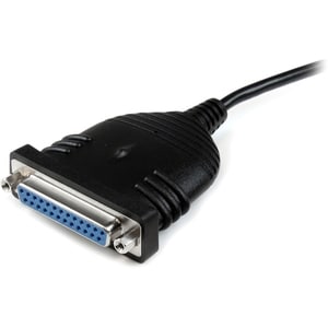 StarTech.com ICUSB1284D25. Produktfarbe: Schwarz, Anschluss 1: DB-25, Anschluss 2: USB A. Gewicht: 100 g, Länge: 1900 mm. 