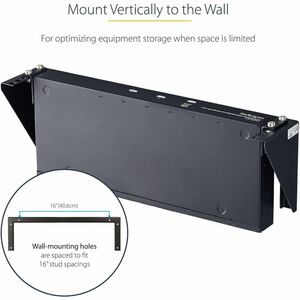 StarTech.com RK219WALLV. Typ: Wandmontiertes Regal, Rack-Kapazität: 2U, Höchstgewichtskapazität: 56,7 kg. Gewicht: 748,7 g