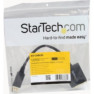 StarTech.com DP2DVI2. Kabellänge: 0,152 m, Anschluss 1: DisplayPort, Anschluss 2: DVI-I. Gewicht: 43 g, Breite: 42 mm, Tie