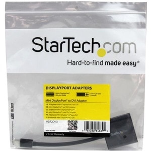 StarTech.com MDP2DVI3. Kabellänge: 0,13 m, Anschluss 1: Mini DisplayPort, Anschluss 2: DVI-I. Gewicht: 26,5 g, Breite: 40 