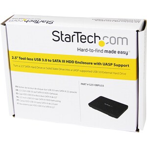 StarTech.com S2510BPU33, HDD / SSD-Gehäuse, 2.5 Zoll, SATA, Serial ATA II, Serial ATA III, 5 Gbit/s, Hot-swap, Schwarz