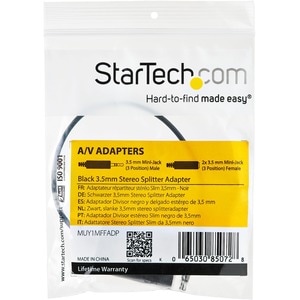 StarTech.com 20,07 cm Klinke Audiokabel - 1 - Cable for Kopfhörer, Lautsprecher, Tablet-PC, Notebook, iPhone, iPod, iPad, 