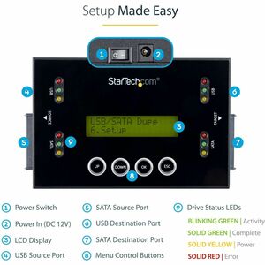 StarTech.com Duplicatore ed Eraser per Flash Drive USB e Drive SATA da 2,5"/3,5"