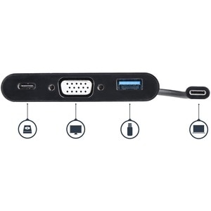 StarTech.com USB-C VGA Multiport Adapter - USB-A Port - with Power Delivery (USB PD) - USB C Adapter Converter - USB C Don