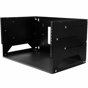 StarTech.com 2-Post 4U Open Frame Wall Mount Network Rack with Built-in Shelf and Adjustable Depth, Computer Rack for IT E