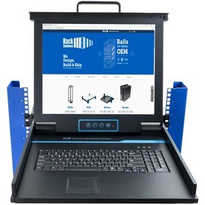 Rack Solutions 1U Sliding KVM with Keyboard, Trackpad and 17in Monitor (1 KVM Port) - 17" LED - 1280 x 1024 - Keyboard - T