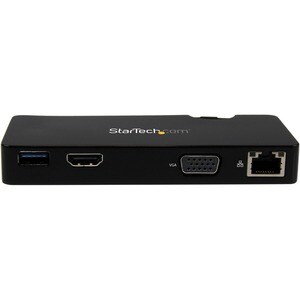 StarTech.com USB3SMDOCKHV USB Docking Station für Notebook - Schwarz - 2 x USB-Anschlüsse - 2 x USB 3.0 - Netzwerk (RJ-45)