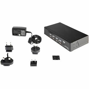 StarTech.com KVM-Switchbox - TAA-konform - 4 Computer - 1 Lokaler Benutzer(n) - WQXGA - 3840 x 2400 - 8 x USB - 5 x Displa