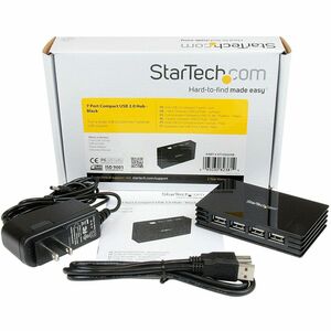 StarTech.com 7 Port USB 2.0 Hub - Hub - 7 ports - Hi-Speed USB - USB - 480 MB/s - External - 7 USB Port(s) - 7 USB 2.0 Por