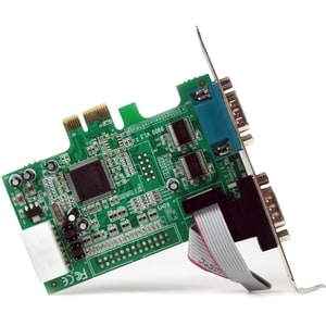 StarTech.com 2 Port PCIe Serial Adapter Card with 16550 - Half-height/Low-profile Plug-in Card - 16550 UART - PCI Express 