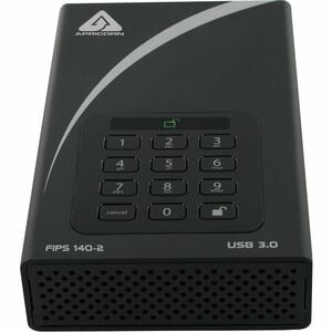 Apricorn Aegis Padlock DT FIPS ADT-3PL256F-10TB 10 TB Desktop Hard Drive - 3.5" External - Black - TAA Compliant - Desktop