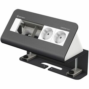 KINDERMANN CablePort desk² Stromausgang - Bündig montierbar, Tabletop, Klemmhalterung, Tischmontage - Schiefergrau