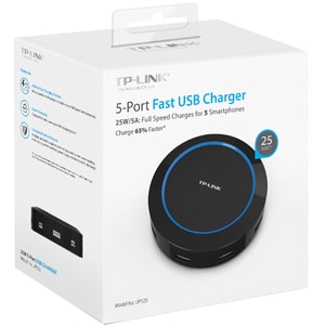 TP-Link UP525 25 W AC Adapter - For USB Device, iPhone - 120 V AC, 230 V AC Input - 5 V DC Output