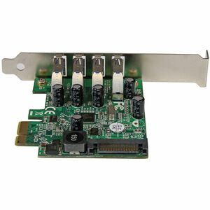 StarTech.com PCI Express USB 3.0 Card - PCI Express x1 - 5 GB/s - Plug-in Card - 4 USB Port(s) - 1 SATA Port(s) - UASP Sup
