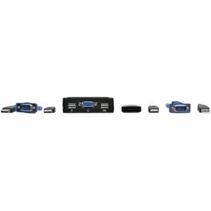 Eaton Tripp Lite Series 2-Port USB/VGA Cable KVM Switch with Cables and USB Peripheral Sharing - 2 Computer(s) - 1 Local U