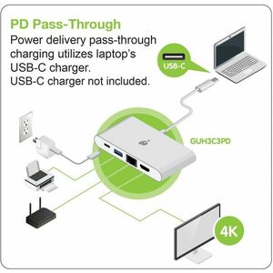 IOGEAR USB-C to Multiport HDMI / USB Adapter with PD Pass-Thru - for Notebook - USB Type C - 4K @30Hz - 3840 x 2160 - 1 x 