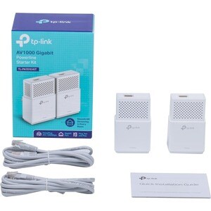 TP-Link AV1000 Gigabit Powerline Starter Kit - 2 - 1 x Network (RJ-45) - 1000 Mbit/s Powerline - 984.3 ft Distance Support