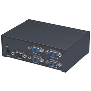 Manhattan Video Splitter SVGA 1 in : 4 out Alta Resolucion - 30Hz a 120kHz - 1920 x 1680 - 65m Distancia máxima de funcion