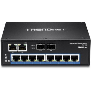 TRENDnet 10-Port Hardened Industrial Gigabit DIN-Rail Switch, 20Gbps Switching Capacity, DIN-Rail And Wall Mounts Included