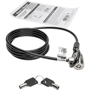 Tripp Lite by Eaton Security Lock for Laptops and Peripherals, Keyed, 6 ft. (1.83 m) Cable - Polyvinyl Chloride (PVC), Nic