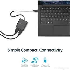 StarTech.com USB-C to Dual HDMI Adapter, USB Type-C Multi-Monitor MST Hub, Dual 4K 30Hz HDMI Laptop Display Extender/Split