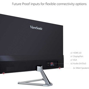 Monitor LED ViewSonic Entertainment VX2276-smhd 22" Class Full HD - 16:10 - Plata - 54.6cm (21.5") Viewable - Tecnología c