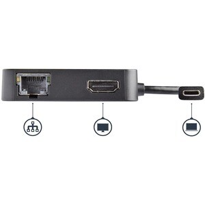 StarTech.com USB Type C Docking Station for Notebook - Black - TAA Compliant - 1 Displays Supported - 4K - 4096 x 2160, 38