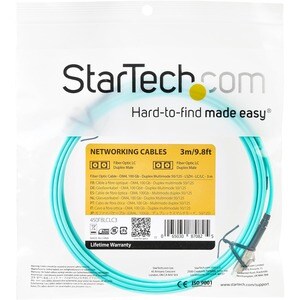 StarTech.com 3m (10ft) LC/UPC to LC/UPC OM4 Multimode Fiber Optic Cable, 50/125µm LOMMF/VCSEL Zipcord Fiber, 100G, LSZH Fi