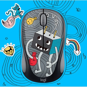 Logitech DOODLE COLLECTION M238 Mouse - Radio Frequency - USB - Optical - 3 Button(s) - Wireless - 1000 dpi - Tilt Wheel