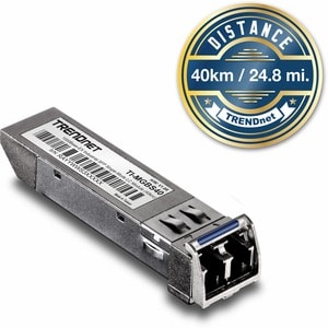 TRENDnet TI-MGBS40 SFP (mini-GBIC) - 1 x LC Duplex 1000Base-EX Network - TAA Compliant - For Data Networking, Optical Netw