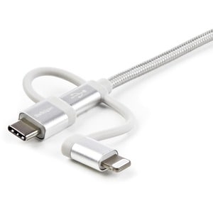 StarTech.com 1m USB Multi Charging Cable - Braided - Apple MFi Certified - USB 2.0 - Charge 1x device at a time - For USB-