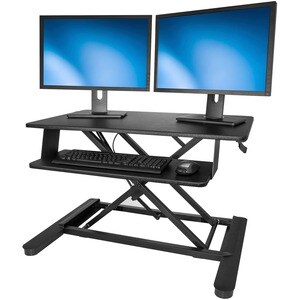 StarTech.com Sit Stand Desk Converter - With 35" Work Surface - Height Adjustable Standing Desk Converter - Stand Up Desk 