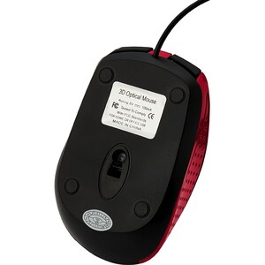 Verbatim Corded Notebook Optical Mouse - Red - Optical - Cable - Red - USB Type A - Scroll Wheel - 3 Button(s) - 1 Each
