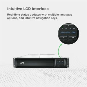 APC Smart-UPS, Line Interactive, 2200VA, Rackmount 2U, 120V, 6x NEMA 5-15R+2x NEMA 5-20R outlets, Network Card, AVR, LCD -