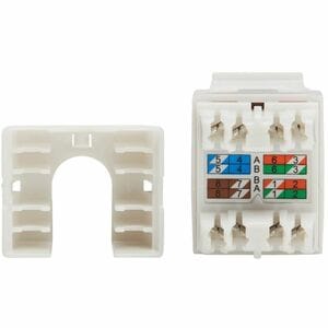 Eaton Tripp Lite Series Cat6 Keystone Jack - 4PPoE Compliant, 110/Krone, 568A/B, RJ45 Ethernet, White, TAA - 1 x RJ-45 Net