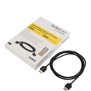 StarTech.com 6.6ft (2m) Slim HDMI 2.0 Cable, 4K 60Hz High Speed HDMI Cable w/ Ethernet, HDR10, HDMI Cord, M/M Gripping Con