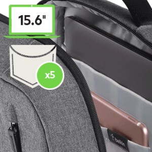 Belkin Classic Pro Carrying Case (Backpack) for 39.6 cm (15.6") Acer, Samsung, Google, HP, Apple, Lenovo, Nokia, Microsoft